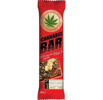 Фото Батончик-мюсли ТМ Cannabis Bar с ореховым миксом + семена каннабиса 40 г